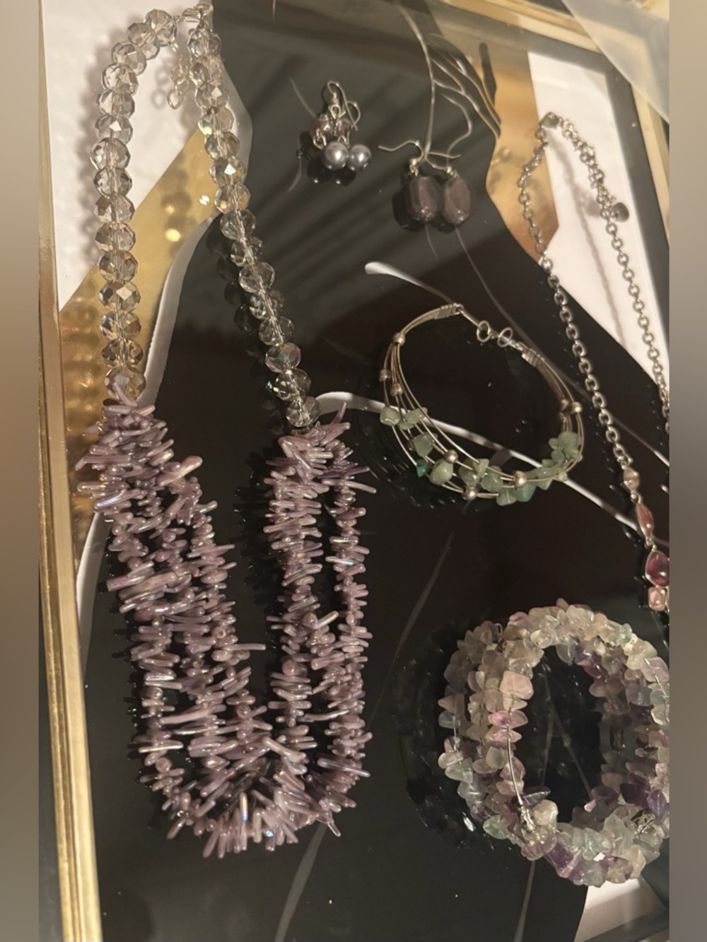 2 Necklaces, 2 Gemstone Bracelets, and 2 pairs of Earrings #121 - Picture 5 of 16